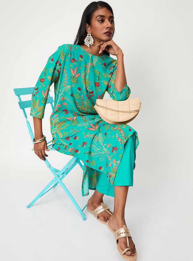 Women Printed Kurta with Straight Pants