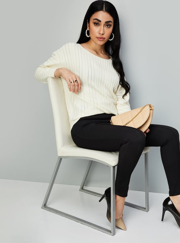 Women Textured Flat Knit Top