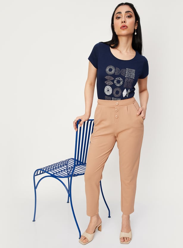 Women Cotton Graphic T-shirt
